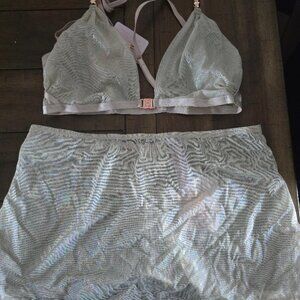 Savage X Fenty Iridescent Sunset Bralette & Matching Drawstring Skirt (Med)  NWT